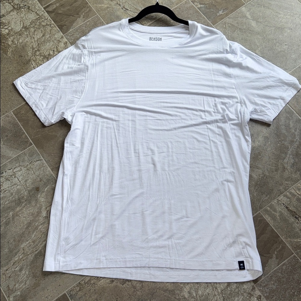 Benson XL White Men’s Crew Neck T-Shirt - Classic Everyday Tee NWOT